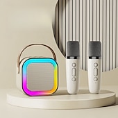 billige Mikrofoner-k12 trådløs mikrofon karaokemaskin bluetooth-høyttaler ktv hifi stereolyd led-lys for utendørs hjemmefest