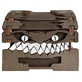 رخيصةأون هالوين-زنزانات قطعة واحدة &amp;مجسمات لعبة التنانين الخشبية المقلدة من CreativeMonsters، صندوق الكنز، صندوق هدايا لعبة الهالوين