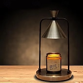 economico lampada da comodino-Lampada a candela retrò per aromaterapia, lampada da comodino dimmerabile, nera, stile moderno, lampadine a LED, 110 V, 35 W, antifumo, per uso interno