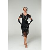 levne Šaty-Retro Řvoucí 20s 20. léta 20. století Bubenové šaty Šaty Úbory Velký Gatsby Svatební host Flitry Třásně Dámské Vánoce předvečer Všech svatých Karneval Párty a večer Svatební hostina loučení se
