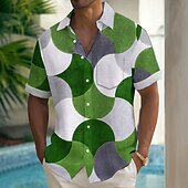voordelige Geometrisch patroon-Voor heren Geometrisch Kleurblokkering Overhemd Zomer overhemd Overhemd met knopen Korte mouw Mode-casual Buiten Vakantie Dagelijks gebruik Zomer Lente Strijkijzer 3D-afdrukken shirts met kraag