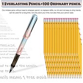 preiswerte Bürobedarf-17 teile/satz ewige bleistift unendliche bleistift technologie tintenlosen metall stift magie bleistift zeichnung ist nicht leicht zu brechen gerade bleistift
