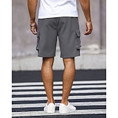 economico All&amp;#39;aperto-Per uomo Pantaloncini cargo Shorts Pantaloncini Estivi Coulisse Elastico in vita Multi-tasche Semplice Comodità Indossabile Lunghezza al ginocchio All&#039;aperto Sport Quotidiano Moda Casual Nero Verde