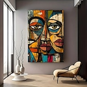halpa Muotokuva-tulosteet-yksiosainen kehystämätön moderni afrikkalainen abstrakti taide canvas-taulu, sekasävyinen moderni seinämaalausjuliste, joka sopii olohuoneen ja makuuhuoneen sisustukseen kehystämätön