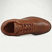 billige Sneakers til herrer-Brune, avslappede gåsko for menn – klassisk snøredesign med perforerte detaljer, komfort hele dagen for reiser, jobb og hverdagspendling