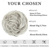abordables Chignons-Extensions de cheveux chignon épais et bouclés, chignon synthétique, postiche épais pour femmes, gris multicolore
