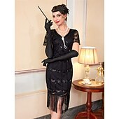 levne Šaty-Retro Řvoucí 20s 20. léta 20. století Bubenové šaty Šaty Úbory Velký Gatsby Svatební host Flitry Třásně Maškarní kostým Dámské Vánoce předvečer Všech svatých Karneval Párty a večer Svatební hostina
