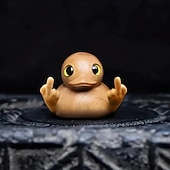 cheap Statues-Funny Handmade Middle Finger Duck Statue, Wooden Carved Desk Decor, Unique Gift for Adults, Office Humor Ornament, Cheeky Animal Figurine