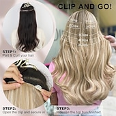 levne Clip in Extensions-Clip in prodlužování vlasů - husté dlouhé rovné vrstvené prodlužování vlasů, špinavě blond, smíšená odbarvená blond, 20 palců, jemný krajkový útek