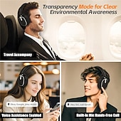 cheap TWS True Wireless Headphones-Hybrid Active Noise Cancelling Headphones Wireless Over Ear Bluetooth Headphones Foldable Wireless Headset 60H Playtime Hi-Res Audio Deep Bass Memory Foam Ear Cups Perfect for Travel &amp; Office