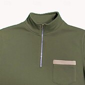 tanie Bluza z kapturem z polaru-Męskie Bluza na zamek Bluza z kapturem Taktyczna Czarny Zieleń wojskowa Czerwony Granatowy Jasnoszary Stójka Równina Przednia kieszeń Quarter Zip Sport i turystyka Codzienny Święto Moda miejska