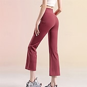 economico Leggings e collant da yoga-Per donna leggings da pilates Pantaloni sportivi Leggings da yoga Svasato Leggero Pilates Zumba Corsa Leggings Capri Tinta unica Nero Bianco Rosa Autunno Inverno Gli sport Abbigliamento sportivo