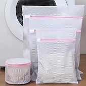abordables Bacs, paniers à linge-Lot de 4 sacs à linge en filet à fermeture éclair durables, sacs de lavage de protection pour linge délicat, sous-vêtements, vêtements, compatibles avec les machines à laver