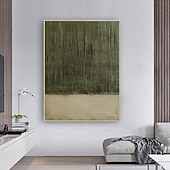 cheap Wabi Sabi-Handmade Oil Painting Canvas Wall Art Decoration Wabi-Sabi Style Retro Green Texture Abstract for Home Decor Stretched Frame Hanging Painting/Rolled Frameless Unstretched Painting