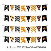cheap Halloween Outdoor Decor-14x21/20X30cm Halloween Bunting Banner Spooky Party Decoration for Halloween Durable Fabric Banner with Ghost, Pumpkin, and Bat Designs  Indoor/Outdoor Hanging Decor for Home, Office, or Party Venues