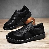 abordables Occasionnel-Homme Derby Marche ancien Affaires Occasionnel Quotidien Daim Cuir fendu Confortable Antidérapant À lacets Gris&amp;Blanc Noir Printemps