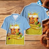 tanie Shirts-Hawaiian Shirts Aloha Shirt Bavarian Munich German Alpine Graphic for Men's Adults' 3D Print  for Carnival Oktoberfest Beer Beach Vacation Party