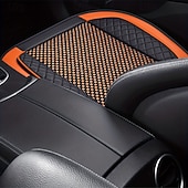 baratos Capas para bancos de automóveis-capa de assento de carro de luxo - almofada de seda preta acolchoada com padrão de diamante respirável &amp;design antiderrapante para conforto no verão, acessórios automotivos duráveis, capas de assento