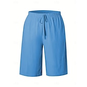 baratos Shorts-Mulheres chinês Bermudas Férias Moda Básico Comprimento do joelho Cintura Alta Tecido Bolsos Cintura elástica Confortável Macio Micro-Elástica Ao ar livre Rua Verde Militar Azul marinho Preto Branco