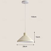economico Luci a sospensione-Lampadario a sospensione bianco di metà secolo, con paralume conico plissettato, grande lampada a sospensione da soffitto, moderna lampada a sospensione da soffitto per isola da cucina, lampadario per