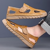 Χαμηλού Κόστους Υπαίθριες σάντες-Ανδρικά καφέ slip-on σανδάλια εξωτερικού χώρου με ελαστικά λουράκια και αναπνεύσιμο mesh επάνω μέρος για καλοκαιρινές περιπέτειες