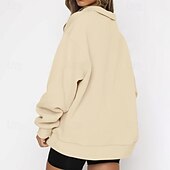 זול הודו ו sweatshirt-בגדי ריקוד נשים אחיד חולצת ספורט תעצור בצד סתיו רבע מיקוד שרוול ארוך בגדי ספורט ומנוחה עמיד לחות וויק טניס גולף ריצה משמש שחור לבן בגדי ספורט לבוש אקטיבי