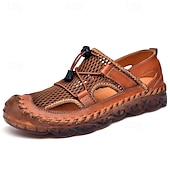 billige Utendørs sandaler-Brune utendørssandaler for menn – fasjonable lette sandaler med justerbare stropper for sommerens fotturer, strandturer og uformell friluftsliv