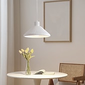 economico Luci a sospensione-Lampadario a sospensione bianco di metà secolo, con paralume conico plissettato, grande lampada a sospensione da soffitto, moderna lampada a sospensione da soffitto per isola da cucina, lampadario per