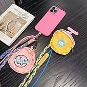 お買い得  携帯電話用ストラップとリストストラップ-ドーパミンカラーマッチングユニセックス携帯電話吊り下げロープ調節可能なクロスボディポータブルペンダント収納バッグ多機能紛失防止吊り下げチェーン