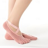 billiga Yoga Strumpor-Dam Golvstrumpor Fem tår Anti-Friction svettabsorberande Andningsfunktion För Kondition Pilates Yoga