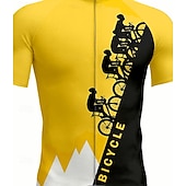 economico Maglie da uomo-Per uomo Maglia da Ciclismo Grafico Geometrico Lettere &amp; Numeri Manica Corta Bicicletta Maglia Top con 3 tasche posteriori Resistente ai Raggi UV Asciugatura Rapida Cerniera Frontale Strisce