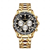 olcso Quartz órák-Férfi Kvarc Óra Luxus Nagy Dial Üzleti Lumineszcens Naptár Dátum Hét Vízálló Rozsdamentes Acél Óra