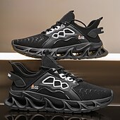 billige Sneakers til herrer-gule herresneakers med flammedesign, lett, pustende overdel, komfortabel passform for løping, trening og hverdagsbruk