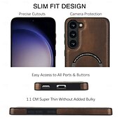 Χαμηλού Κόστους Samsung Θήκη-τηλέφωνο tok Για Samsung Galaxy S22 S22 Plus Ultra Α53 A52 Πίσω Κάλυμμα Μαγνητική Υποστήριξη ασύρματης φόρτισης Ανθεκτική σε πτώσεις Ρετρό TPU PU δέρμα