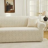 baratos Cobertura de Sofa-Capa elástica para sofá em jacquard, capa moderna de poliéster e elastano para sofás de 1/2/3/4 lugares, secionais e reclináveis - lavável à máquina, protetor com padrões ornamentados, capa de