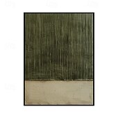 cheap Wabi Sabi-Handmade Oil Painting Canvas Wall Art Decoration Wabi-Sabi Style Retro Green Texture Abstract for Home Decor Stretched Frame Hanging Painting/Rolled Frameless Unstretched Painting