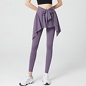 abordables Leggings y mallas de yoga-Mujer Pantalones de fitness Pantalones de pilates Pantalones de yoga 2 en 1 Ligero Gimnasio Pilates Zumba Prendas de abajo Color sólido Violeta Negro Azul Otoño Deportes Ropa de Deporte Delgado