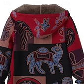 economico giacche sherpa-Per donna Giacca in Pile Cappotto Giacca con Cappuccio Caldo Confortevole Cerniera Tasca Vintage Moda Casual Animale Uscire Weekend Cerniera Regolare Con Cappuccio Vestibilità regolare Manica Lunga