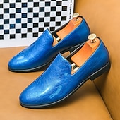 economico Slip-ons e mocassini da uomo-Mocassini slip-on da uomo in metallo dorato lucido – scarpe eleganti in similpelle alla moda per feste, ricevimenti nuziali, spettacoli teatrali, balli di fine anno ed eventi in discoteca