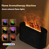 billige nattbordslampe-ny skrivebords regnbue simulert flamme aromaterapimaskin hjem hotell usb luftfukter aromaterapimaskin