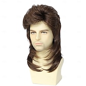 preiswerte Historische Perücken-Vokuhila-Perücken für Männer, Joe Dirt, Emo-Perücke, 80er- und 90er-Kostüme, ausgefallenes Party-Accessoire, Cosplay-Perücke, Halloween-Mann