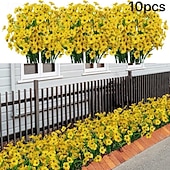 olcso hálaadás és őszi dekoráció-10 db UV-álló műorchidea csokor, műanyag művirág kültéri kertbe, verandára, ablakba és otthoni dekorációhoz, tökéletes húsvétra, Oktoberfestre, halottak napjára, diwalira, emléknapra és szezonális