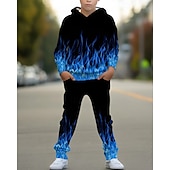 voordelige Jongens 3D Visie &amp; Geometrie-Jongens 3D Grafisch Set met capuchon en joggingbroek Sportoutfit Trainingspakken Lange mouw Lente Herfst Dagelijks Basic Casual Kinderen 4-12 jaar Capuchon Buiten Vakantie Sport Getailleerd
