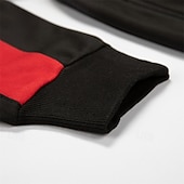 economico Tute da ginnastica-Per uomo Tuta da Ginnastica Pantaloni da Tuta Felpa con cappuccio e zip Tasca Blocco di colori Completo Abbigliamento Autunno Nero Blu marino scuro Palestra Allenamento Sportivo Antivento Manica Lunga
