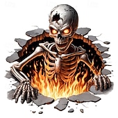 cheap Decals &amp; Stickers-Halloween 3D Wall Sticker Zombie Breaking Wall Decal, Scary Self-Adhesive PVC Horror Wall and Floor Stickers for Bedroom Living Room Halloween Party Decoration