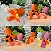 お買い得  ベッドサイドランプ-クリエイティブでロマンチックなカラフルなバルーン犬用テーブルランプ、タッチスイッチ付き、3色ライト、調光機能付き、2000mAh蓄電池付き、ソーセージ犬用雰囲気ライト、ホリデーホテルパーティーバレンタイン