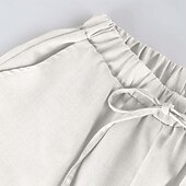 billiga Raka byxor-Dam EU / US-storlek caprishorts Mode Ledigt Kapris Naturlig Solid färg Plisserad Ficka Trendig Mateial som andas Bekväm Sport Microelastisk Ledigt Dagliga kläder Vin Svart Vit Grön Vår, Höst, Vinter