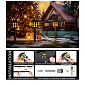 preiswerte Landschaftslichter-6 Stück Solar-Außenleuchte, wasserdicht, kleines Haus, blinkende Flamme, Bodenstecker, Licht für Innenhof, Garten, Weg, Rasen, Terrasse, Halloween, Weihnachtsfest, Atmosphäre, dekoratives Licht,