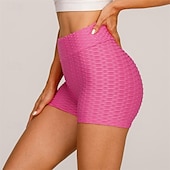 economico Leggings semplici-Per donna Shorts Leggings Streetwear Casual Corto Vita Alta Semplice Elastico in vita Jacquard Traspirabilità Elasticizzato Vacanza Streetwear Abbigliamento quotidiano Nero Bianco Giallo Rosso Estate