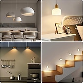 cheap Cabinet Light-Battery Operated Light Bulbs Sets of 2 LED Puck Lights with Remote Control AA Battery Bulb Dimmable E26 Screw in Type for Non Electric Pendant Light and Wall Sconce